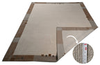 Handgeknüpfter Tibeter Teppich in beige mit Retro Bordüre – Neuwertig