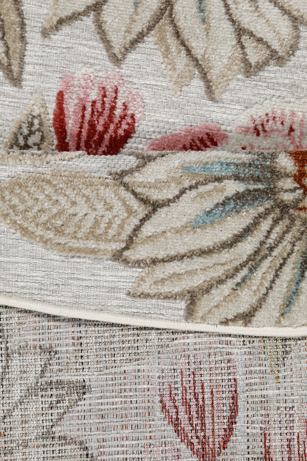 In & Outdoorteppich Rund Beige "Abloom" WECONhome