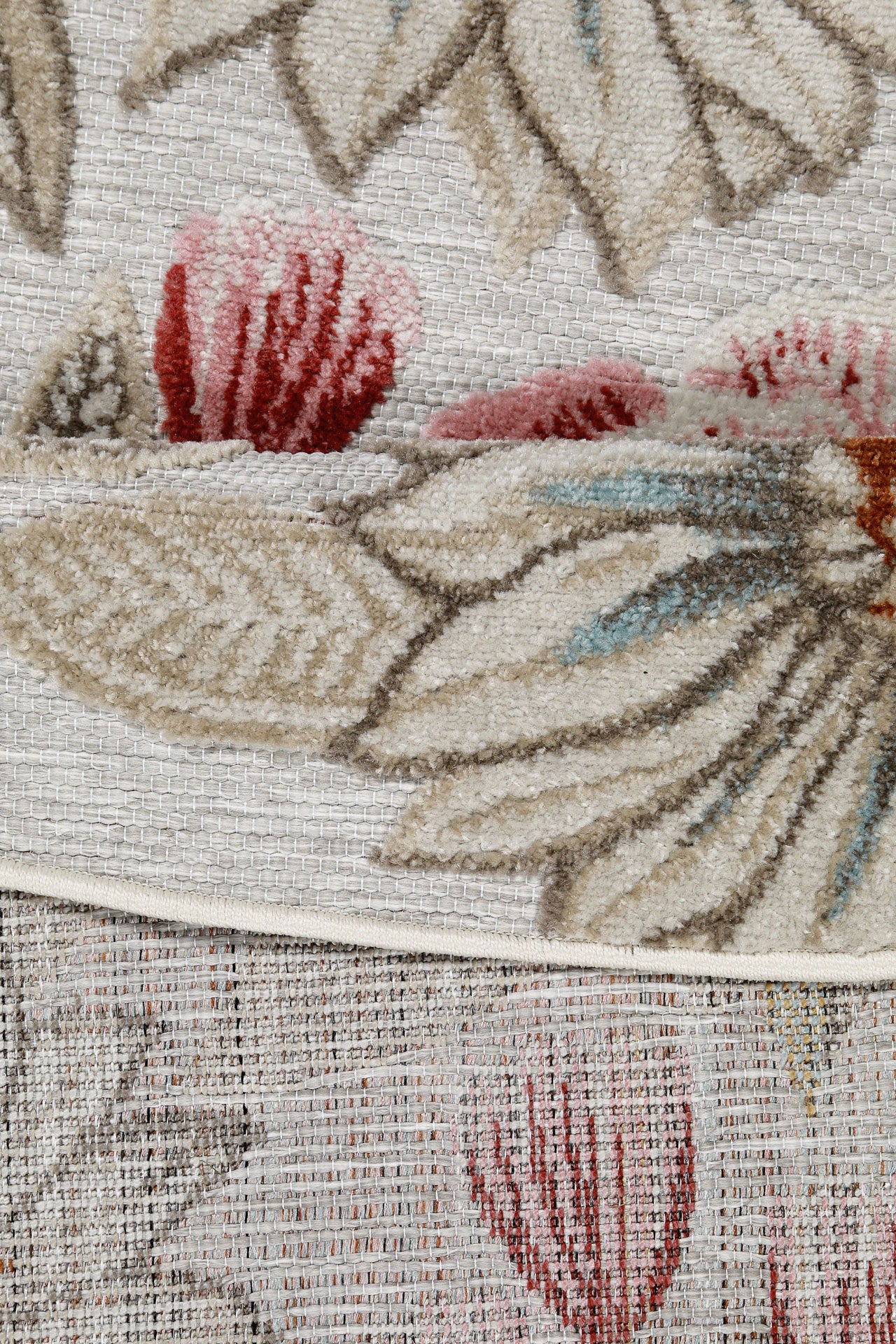 In & Outdoorteppich Rund Beige "Abloom" WECONhome