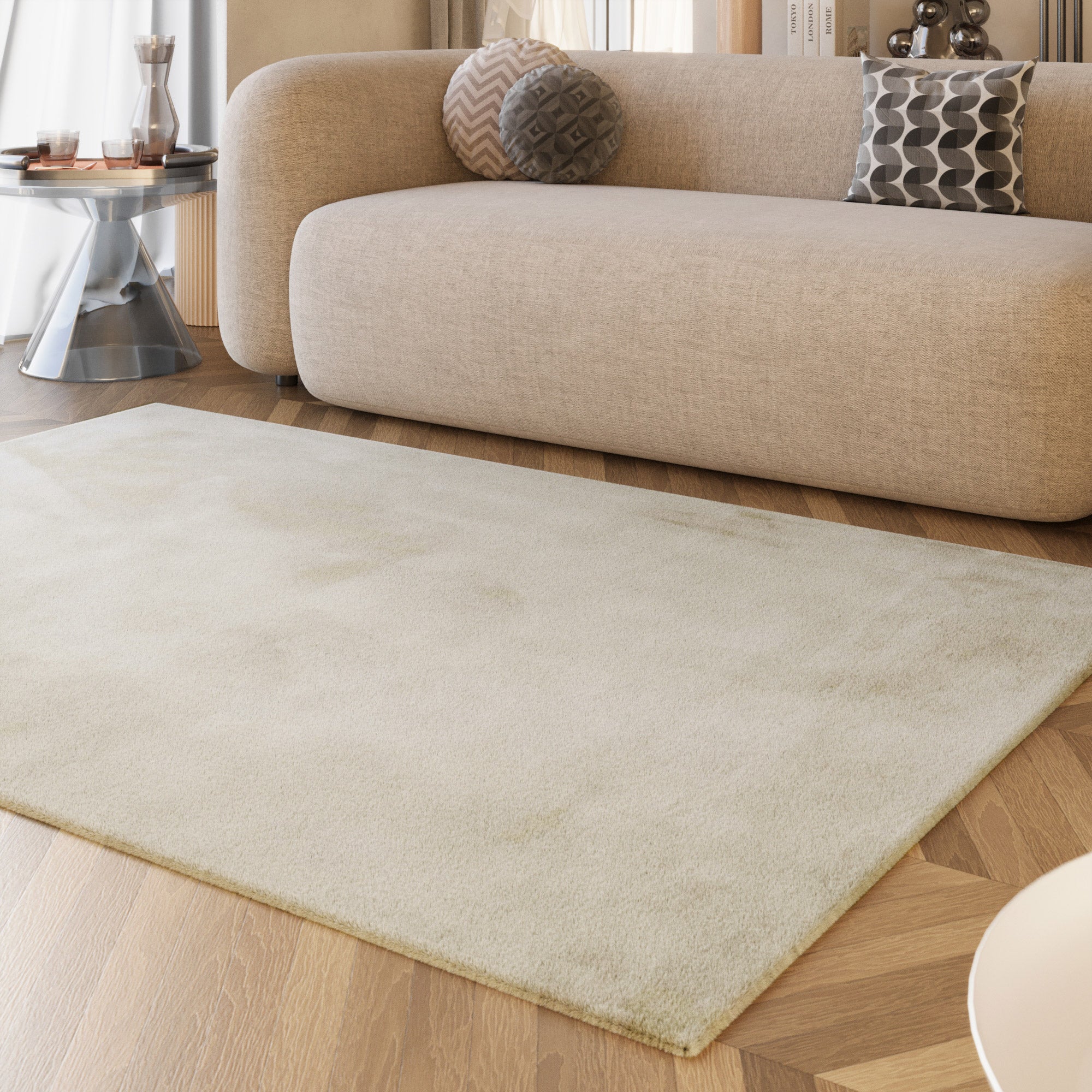 Esprit Kunstfell Teppich Creme Beige und sehr flauschig Hochflor "Alice"