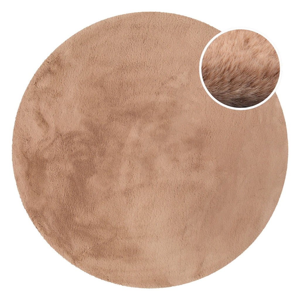 Esprit Teppich Rund Puder Rosa und sehr flauschig Hochflor "Alice"