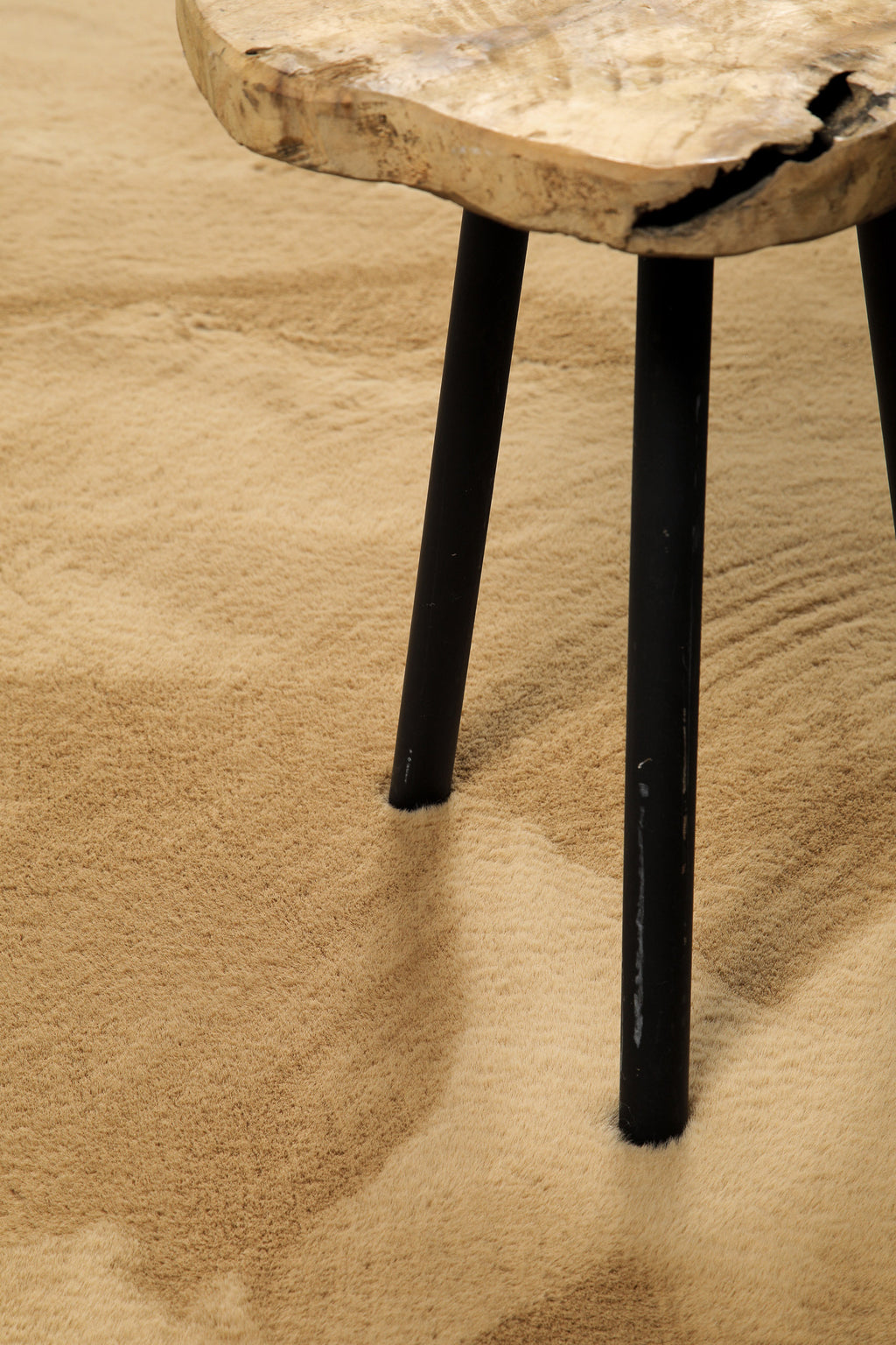 Esprit Teppich Rund Caramel Beige und sehr flauschig Hochflor "Alice"