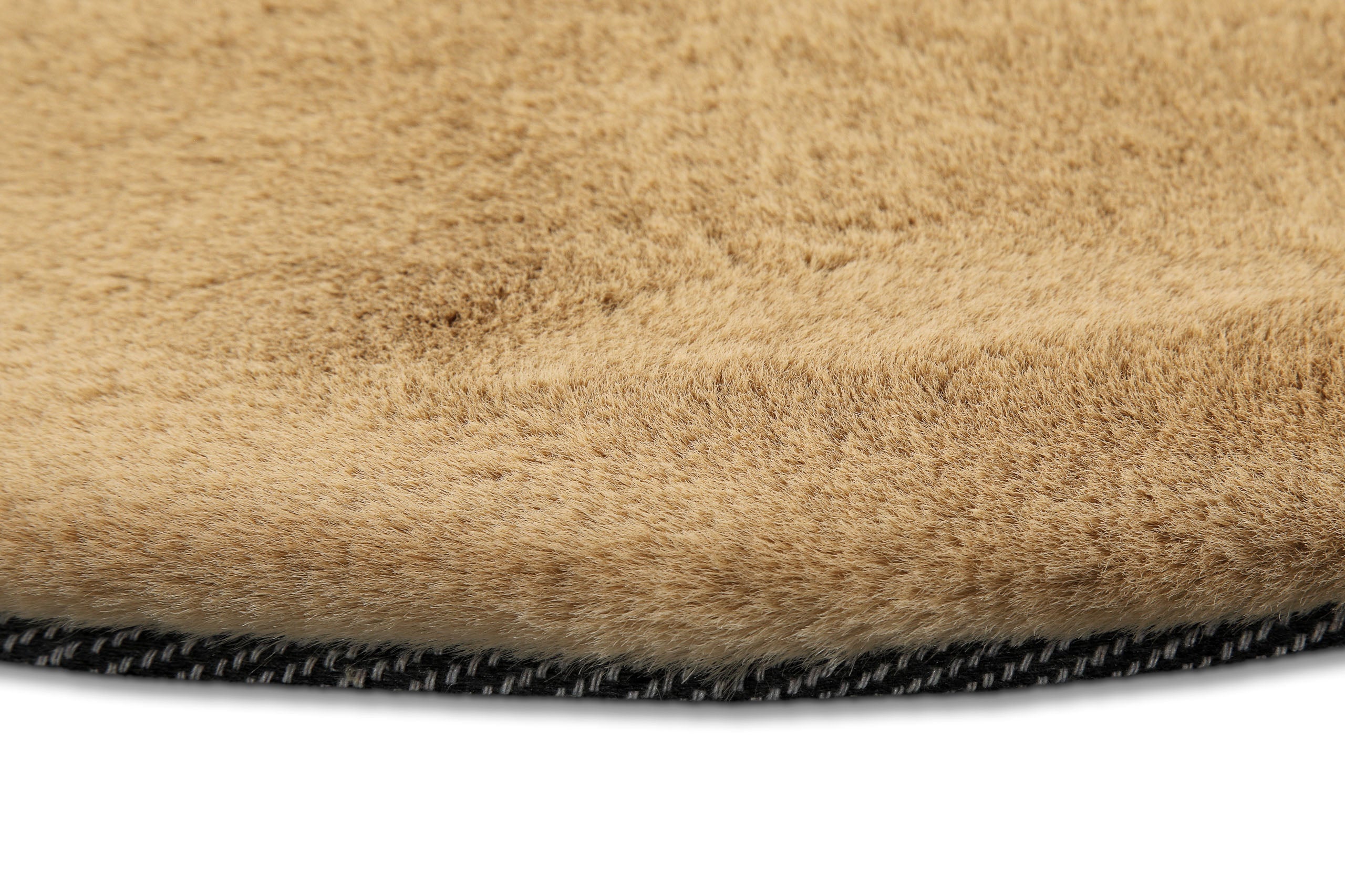 Esprit Teppich Rund Caramel Beige und sehr flauschig Hochflor "Alice"