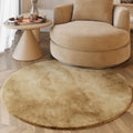 Esprit Teppich Rund Caramel Beige und sehr flauschig Hochflor "Alice"