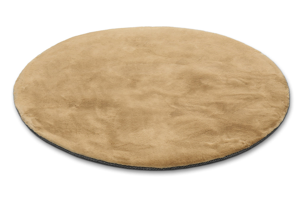 Esprit Teppich Rund Caramel Beige und sehr flauschig Hochflor "Alice"