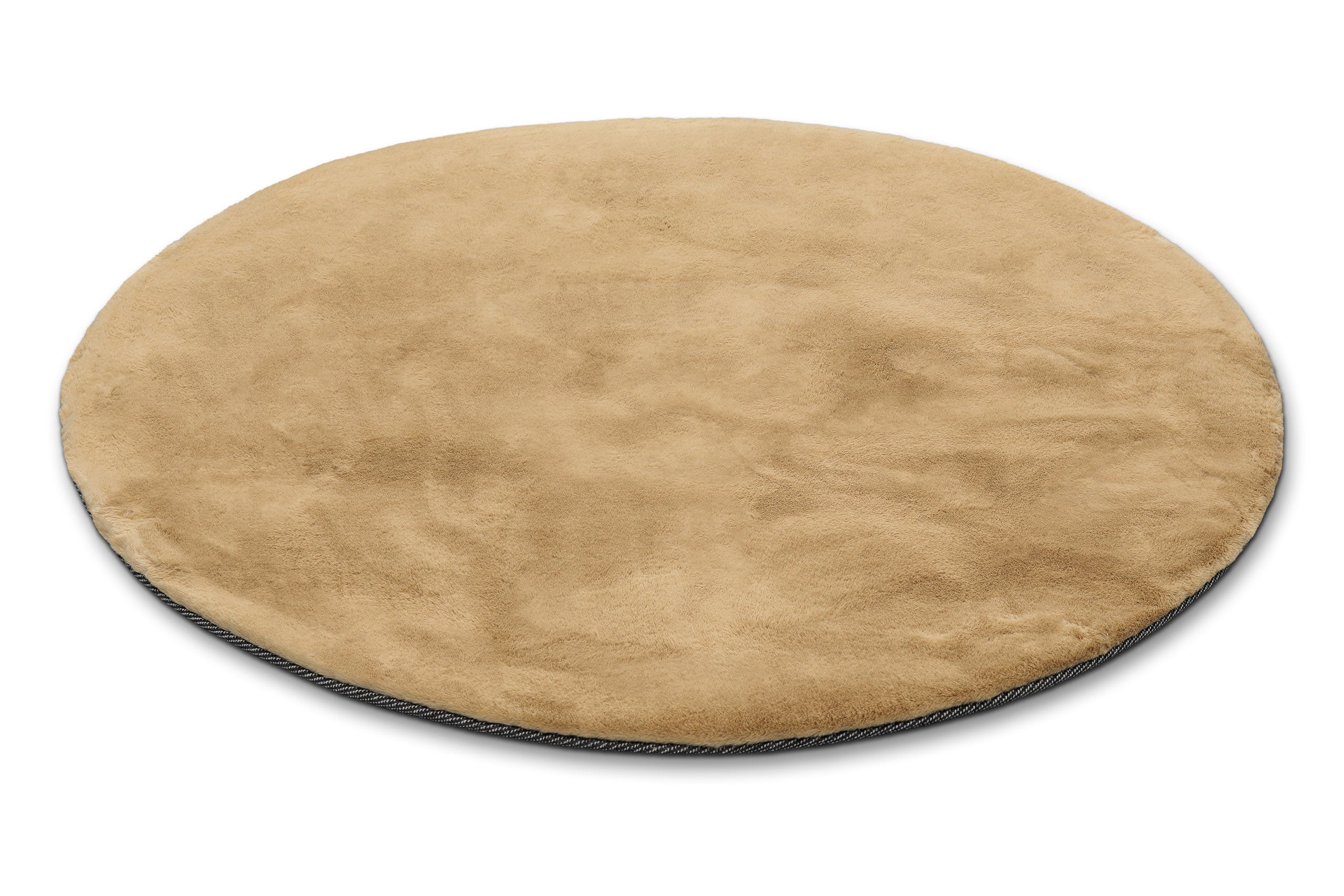 Esprit Teppich Rund Caramel Beige und sehr flauschig Hochflor "Alice"