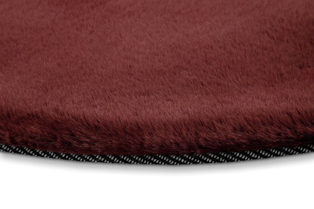 Esprit Teppich Rund Bordeaux Rot und sehr flauschig Hochflor "Alice"