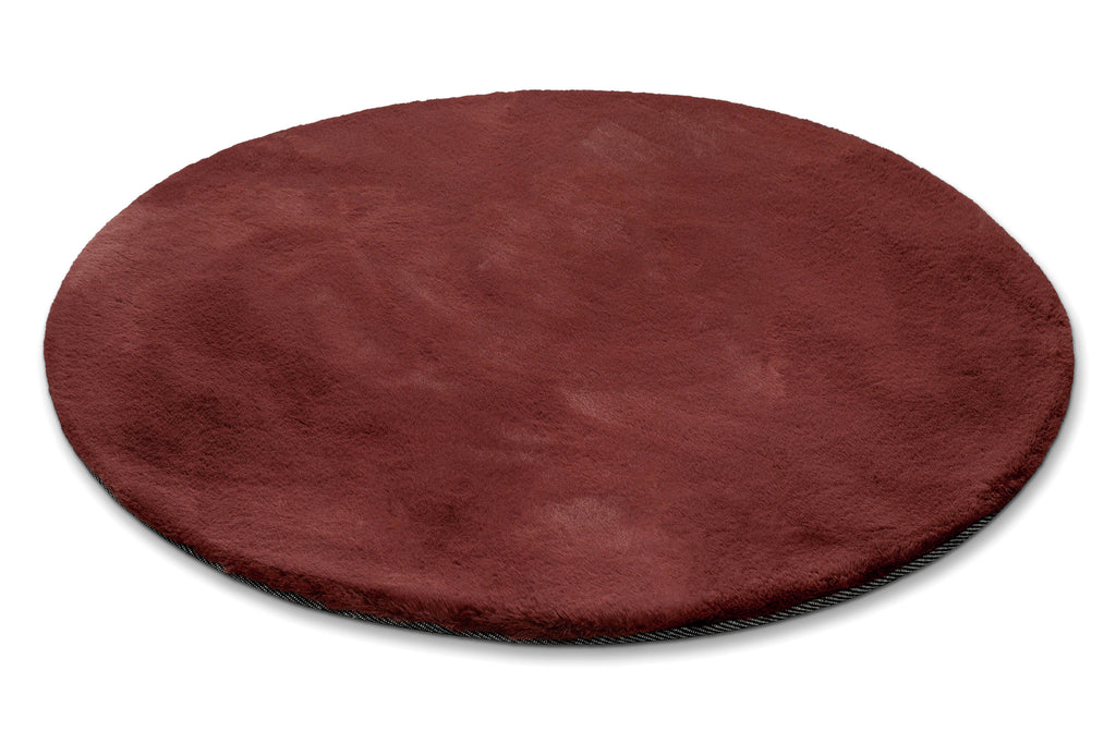 Esprit Teppich Rund Bordeaux Rot und sehr flauschig Hochflor "Alice"