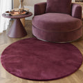Esprit Kunstfell Teppich Rund Violett und sehr flauschig Hochflor "Alice"