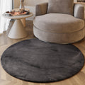 Esprit Kunstfell Teppich Rund Anthrazit und sehr flauschig Hochflor "Alice"