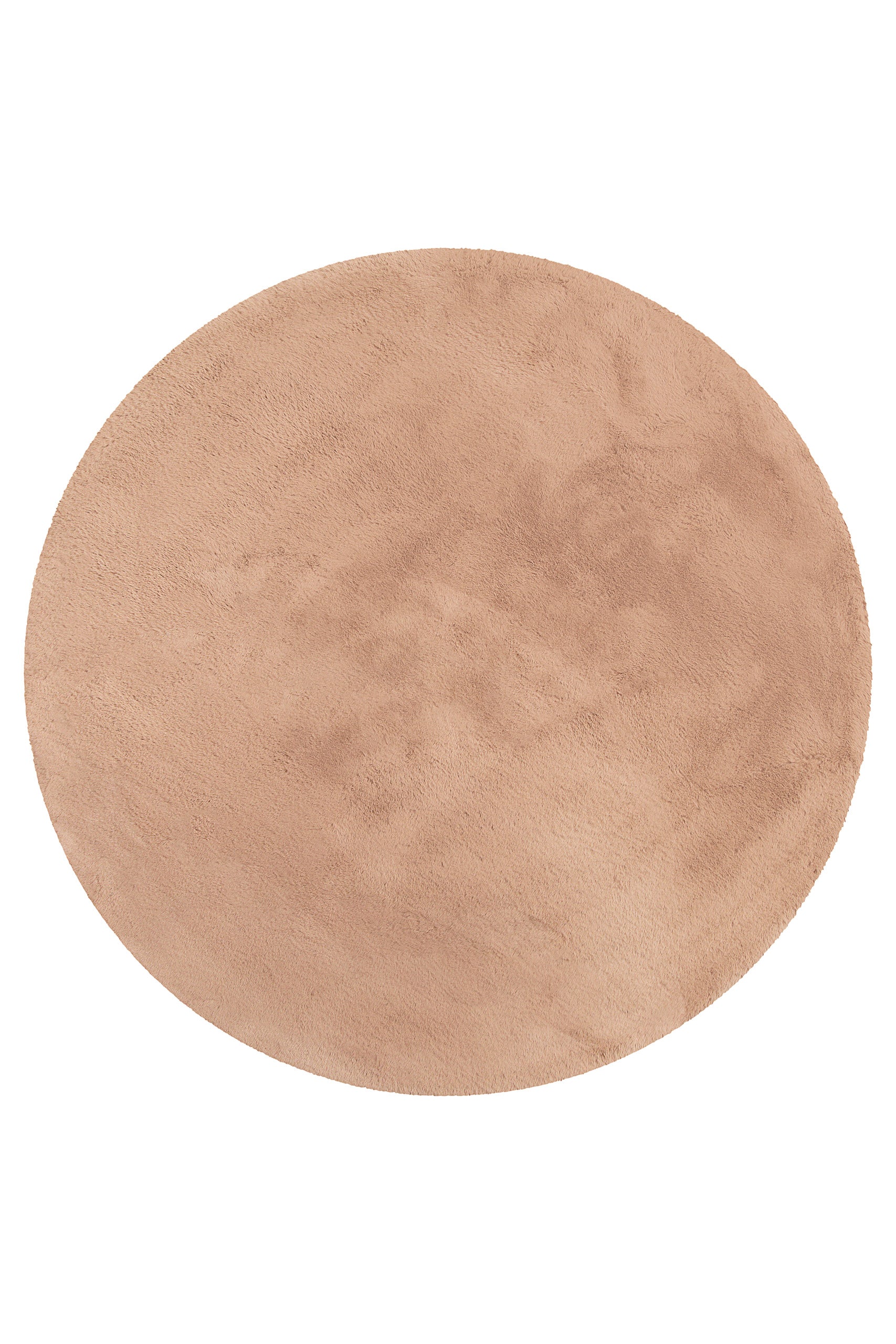 Kunstfell Teppich Rund Apricot flauschig und weich "Anna" WECONhome Basics