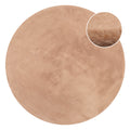 Kunstfell Teppich Rund Apricot flauschig und weich "Anna" WECONhome Basics