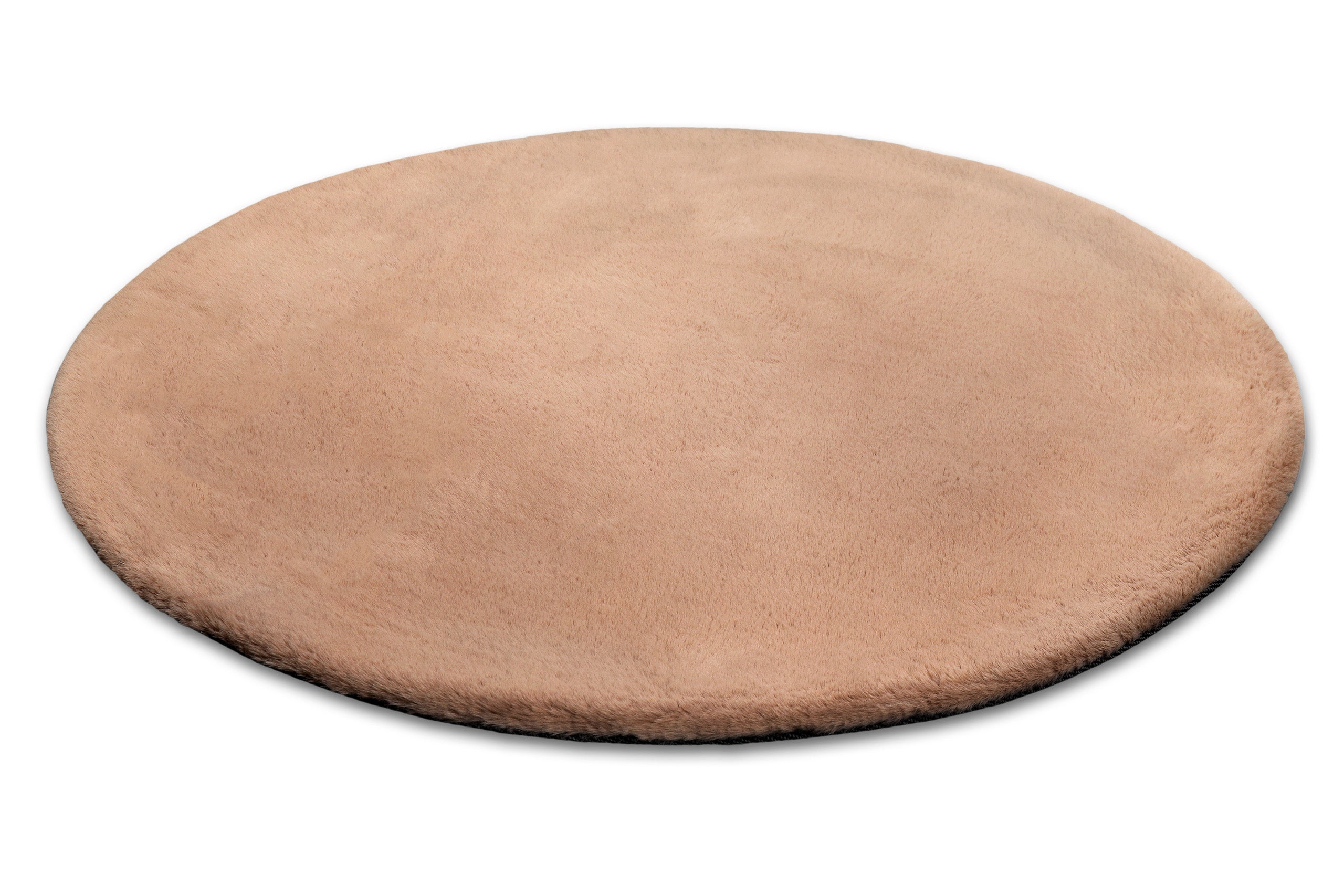 Kunstfell Teppich Rund Apricot flauschig und weich "Anna" WECONhome Basics