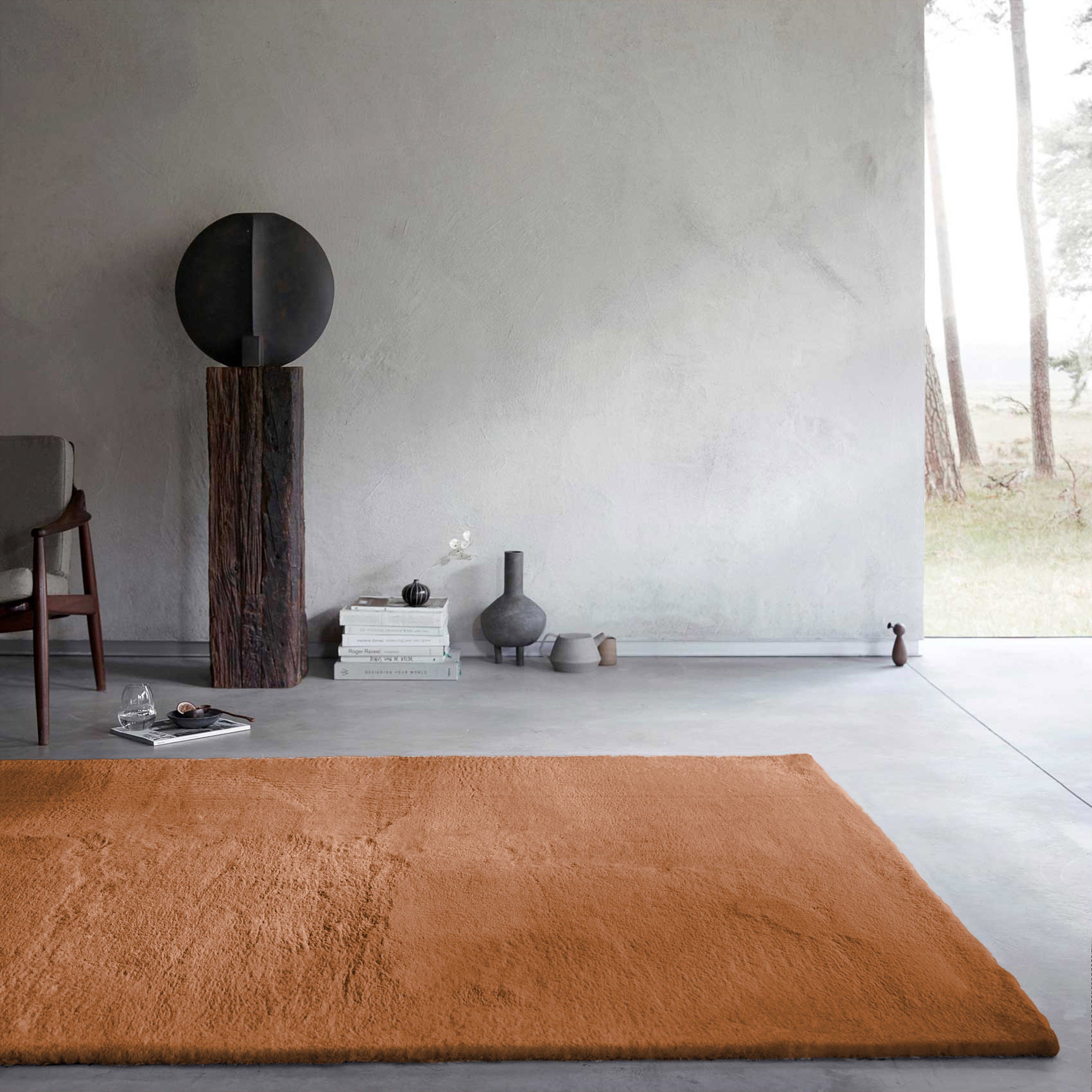Kunstfell Teppich Terracotta flauschig und weich "Anna" WECONhome Basics