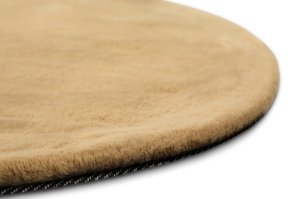 Kunstfell Teppich Rund Sand flauschig und weich "Anna" WECONhome Basics
