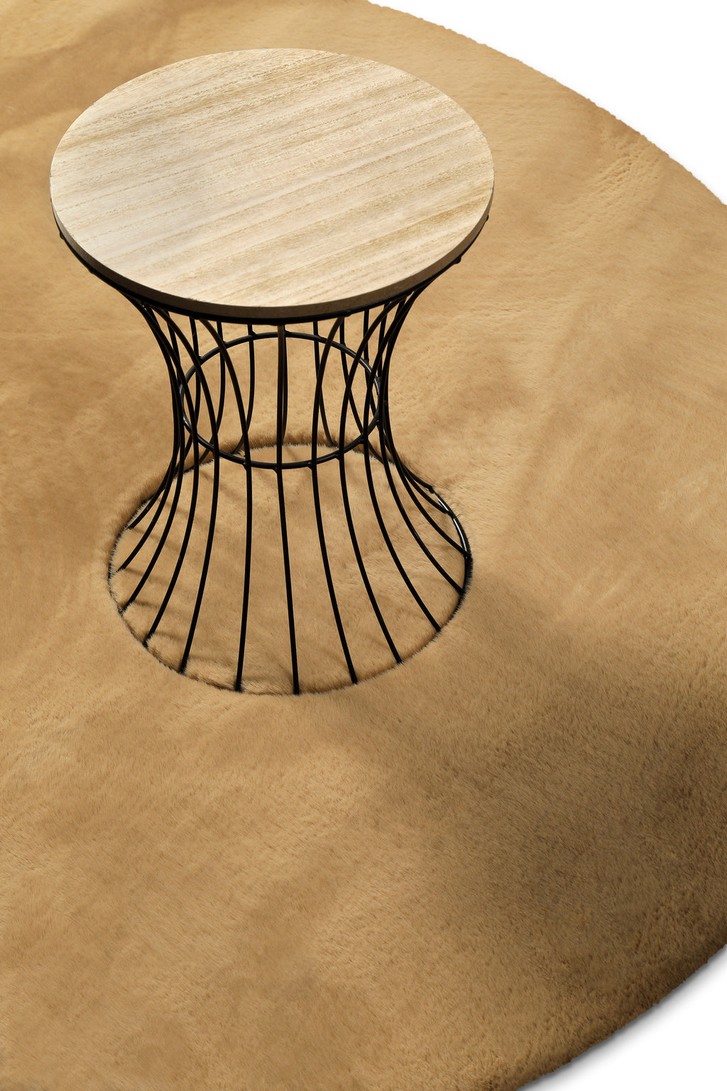 Kunstfell Teppich Rund Sand flauschig und weich "Anna" WECONhome Basics