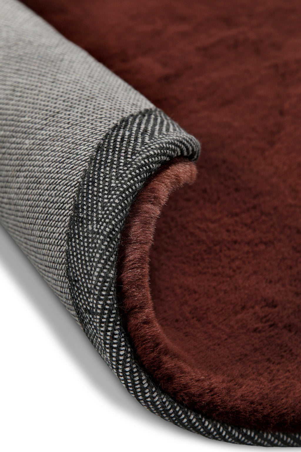 Kunstfell Teppich Rund Bordeaux flauschig und weich "Anna" WECONhome Basics