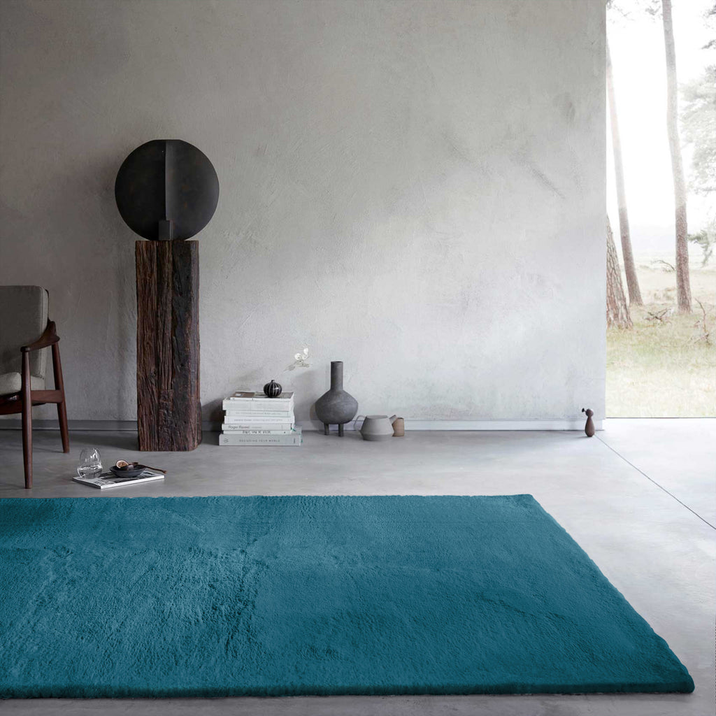 Kunstfell Teppich Petrol flauschig und weich "Anna" WECONhome Basics