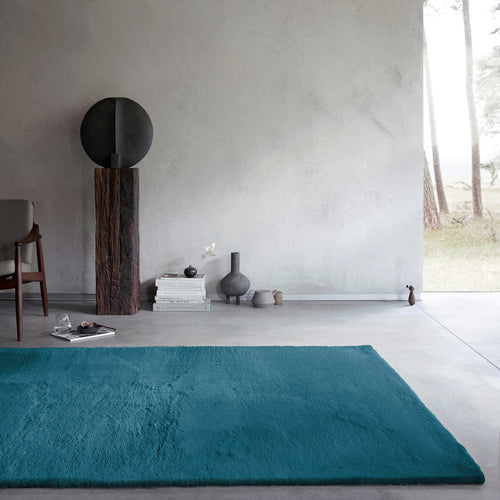 Kunstfell Teppich Petrol flauschig und weich "Anna" WECONhome Basics
