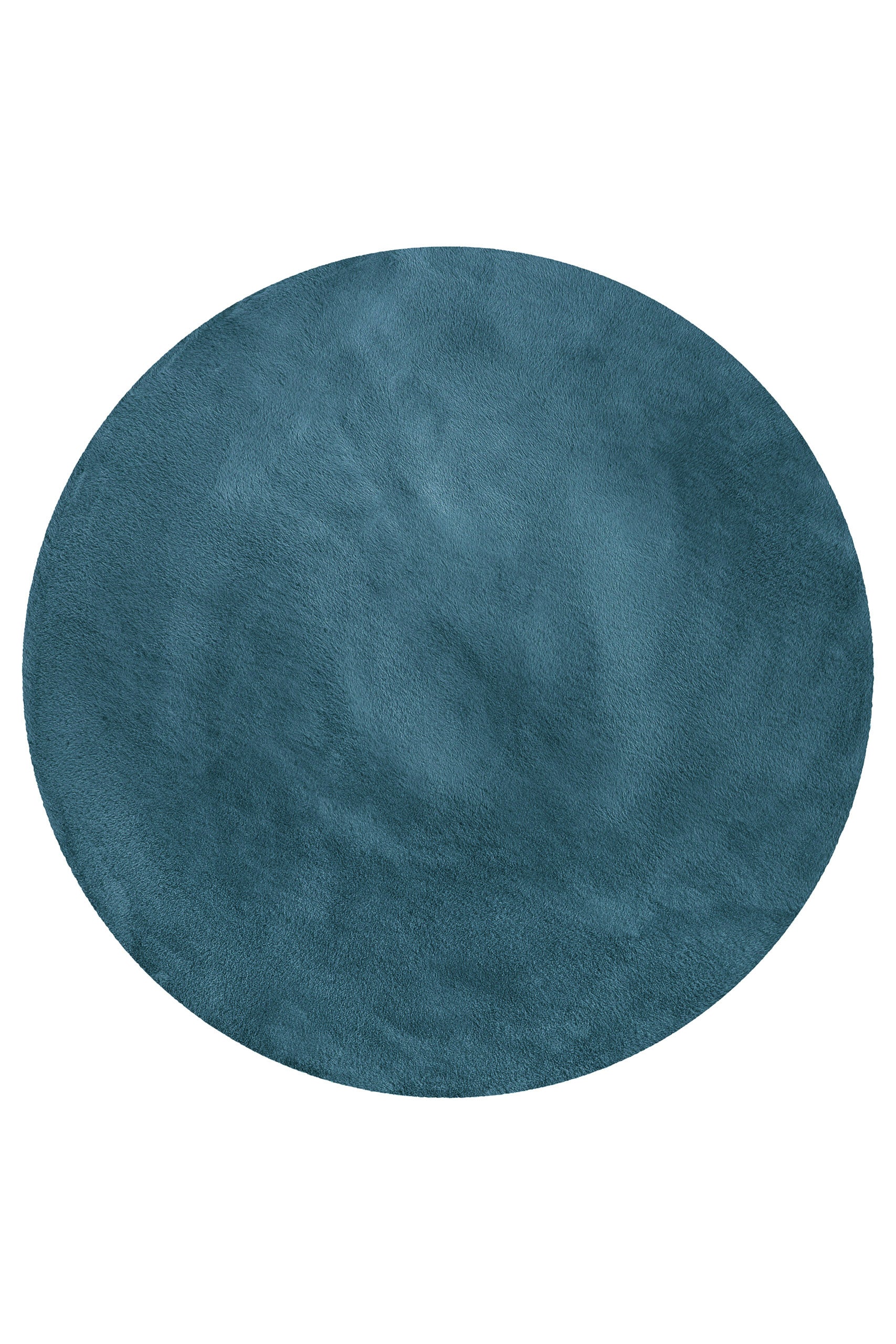 Kunstfell Teppich Rund Petrol flauschig und weich "Anna" WECONhome Basics
