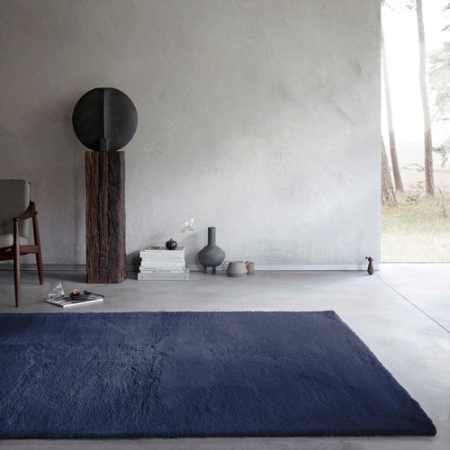 Kunstfell Teppich Dunkelblau flauschig und weich "Anna" WECONhome Basics