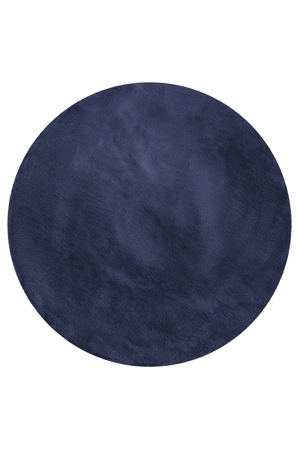 Kunstfell Teppich Rund Dunkelblau flauschig und weich "Anna" WECONhome Basics