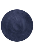 Kunstfell Teppich Rund Dunkelblau flauschig und weich "Anna" WECONhome Basics