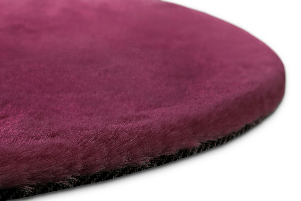 Kunstfell Teppich Rund Violett flauschig und weich "Anna" WECONhome Basics
