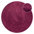 Kunstfell Teppich Rund Violett flauschig und weich "Anna" WECONhome Basics