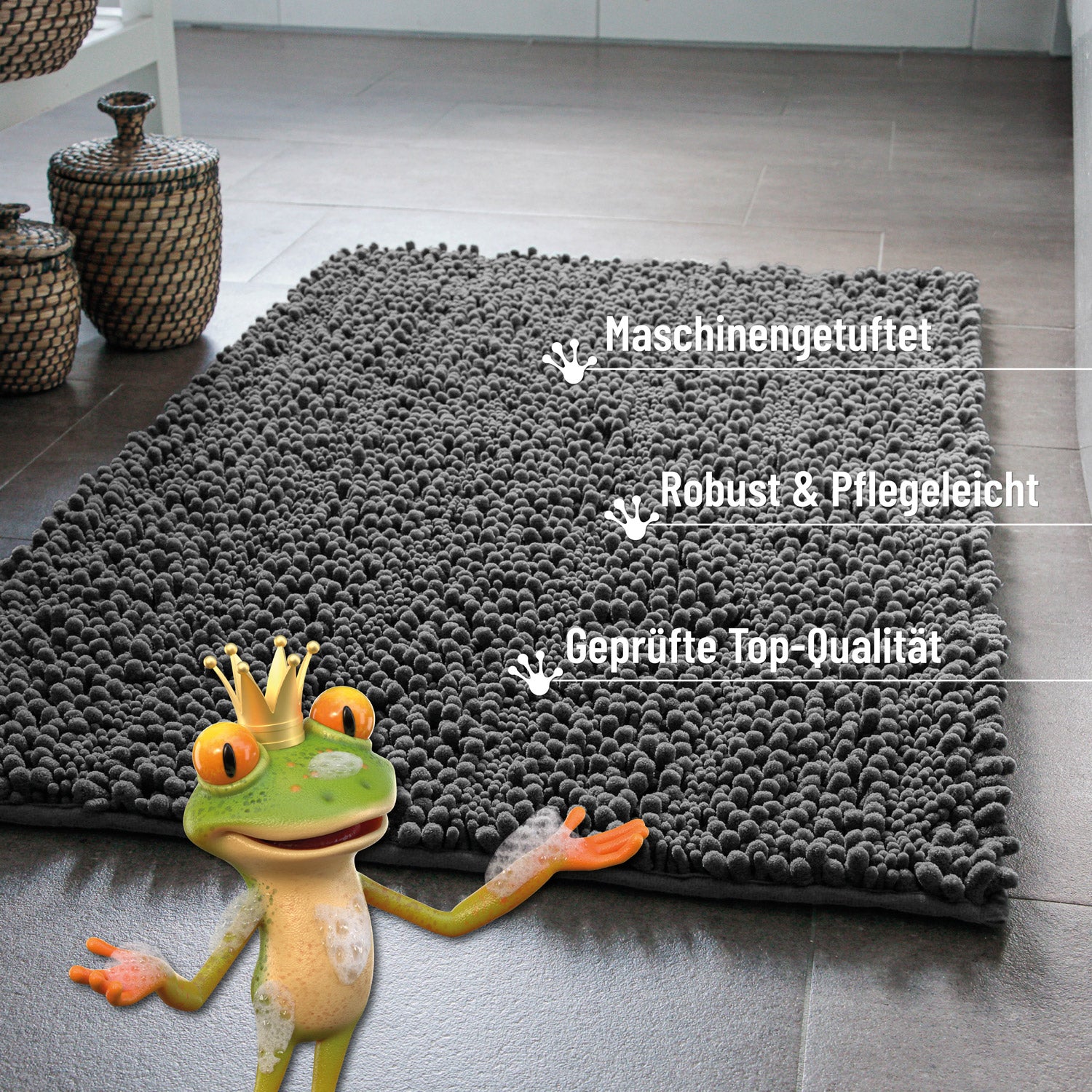 Badteppich Benno Grau
