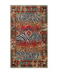 Badteppich Boho Safari als Freisteller mit Animal Print und orientalischen Vintage-Elementen.