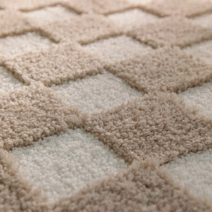 {"class" => "product-thumbnails__image", "alt" => "Badteppich von BathKing by WECONhome Bobbi Beige Nahaufnahme der Florstruktur mit kontrastierendem Karomuster"}