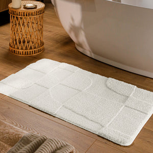 {"class" => "product-thumbnails__image", "alt" => "Badteppich von BathKing by WECONhome Davie Weiß rechteckig im Badezimmer vor Badewanne auf Holzboden liegend, Strukturmuster im Flor sichtbar"}