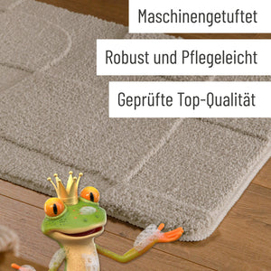{"class" => "product-thumbnails__image", "alt" => "Badteppich von BathKing by WECONhome Davie Grau Detail der Teppichkante auf Holzfußboden, eingeblendete Hinweise zu Verarbeitung und Pflege"}