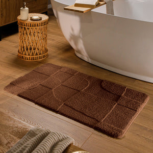 {"class" => "product-thumbnails__image", "alt" => "Badteppich von BathKing by WECONhome Davie Braun rechteckig im Badezimmer vor Badewanne auf Holzboden liegend, Strukturmuster im Flor sichtbar"}