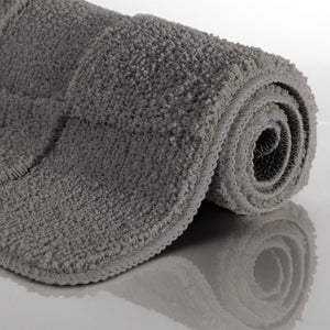 {"class" => "product-thumbnails__image", "alt" => "Badteppich von BathKing by WECONhome Davie Basalt Grau aufgerollt auf hellem Hintergrund, Seitenansicht zeigt Florhöhe und Teppichkante"}