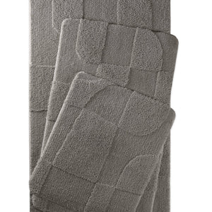{"class" => "product-thumbnails__image", "alt" => "Badteppich von BathKing by WECONhome Davie Basalt Grau zwei rechteckige Matten übereinander gelegt, Draufsicht mit geometrischem Reliefmuster"}