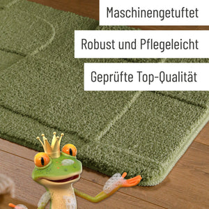 {"class" => "product-thumbnails__image", "alt" => "Badteppich von BathKing by WECONhome Davie Reseda Grün Detail der Teppichkante auf Holzfußboden, eingeblendete Hinweise zu Verarbeitung und Pflege"}