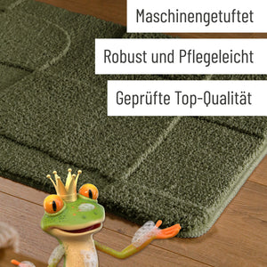 {"class" => "product-thumbnails__image", "alt" => "Badteppich von BathKing by WECONhome Davie Kiefer Grün Detail der Teppichkante auf Holzfußboden, eingeblendete Hinweise zu Verarbeitung und Pflege"}