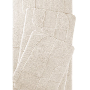 {"class" => "product-thumbnails__image", "alt" => "Badteppich von BathKing by WECONhome Davie Creme Weiß zwei rechteckige Matten übereinander gelegt, Draufsicht mit geometrischem Reliefmuster"}