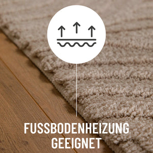 {"class" => "product-thumbnails__image", "alt" => "Badteppich von BathKing by WECONhome Fiete Sand Beige Detail auf Holzfußboden mit Symbol für Fußbodenheizung, Nahaufnahme von Flor und Teppichkante"}