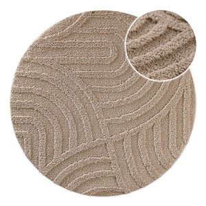 {"class" => "product-thumbnails__image", "alt" => "Runder Badteppich von BathKing by WECONhome Fiete Sand Beige im Badezimmer vor Badewanne auf Holzboden, strukturiertes Linienrelief im Flor sichtbar"}