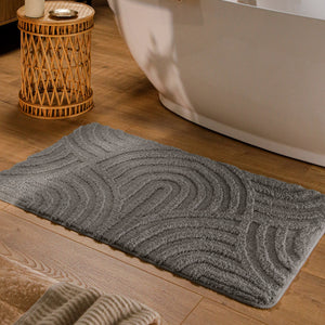 {"class" => "product-thumbnails__image", "alt" => "Badteppich von BathKing by WECONhome Fiete Basalt Grau rechteckig im Badezimmer vor Badewanne auf Holzboden liegend, Strukturmuster im Flor sichtbar"}