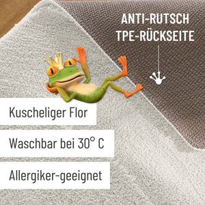 {"class" => "product-thumbnails__image", "alt" => "Badteppich von BathKing by WECONhome Marc Weiß Detailaufnahme Flor auf Holzfußboden, eingeblendete Hinweise zu rutschhemmender Rückseite und Waschbarkeit"}