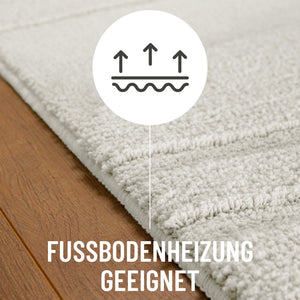 {"class" => "product-thumbnails__image", "alt" => "Badteppich von BathKing by WECONhome Marc Weiß Detail auf Holzfußboden mit Symbol für Fußbodenheizung, Nahaufnahme von Flor und Teppichkante"}
