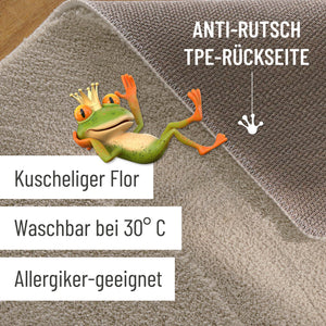 {"class" => "product-thumbnails__image", "alt" => "Badteppich von BathKing by WECONhome Marc Grau Detailaufnahme Flor auf Holzfußboden, eingeblendete Hinweise zu rutschhemmender Rückseite und Waschbarkeit"}