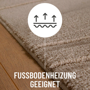 {"class" => "product-thumbnails__image", "alt" => "Badteppich von BathKing by WECONhome Marc Sand Beige Detail auf Holzfußboden mit Symbol für Fußbodenheizung, Nahaufnahme von Flor und Teppichkante"}