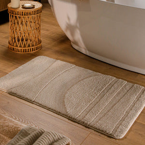 {"class" => "product-thumbnails__image", "alt" => "Badteppich von BathKing by WECONhome Marc Sand Beige rechteckig im Badezimmer vor Badewanne auf Holzboden liegend, Strukturmuster im Flor sichtbar"}