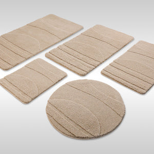 {"class" => "product-thumbnails__image", "alt" => "Badteppich von BathKing by WECONhome Marc Sand Beige rund, Draufsicht mit Detailkreis der Florstruktur und eingeprägtem Linienmuster auf hellem Hintergrund"}