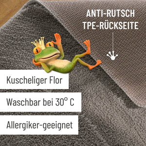 {"class" => "product-thumbnails__image", "alt" => "Badteppich von BathKing by WECONhome Marc Basalt Grau Detailaufnahme Flor auf Holzfußboden, eingeblendete Hinweise zu rutschhemmender Rückseite und Waschbarkeit"}